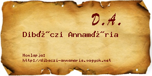 Dibáczi Annamária névjegykártya